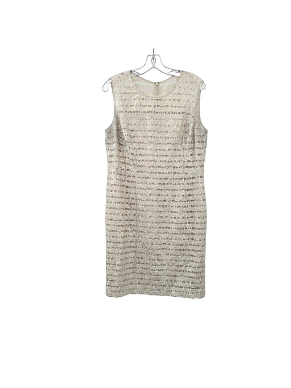 Jones New York Womens Lace Sheath Dress Sleeveless Cream Size 12 Lined